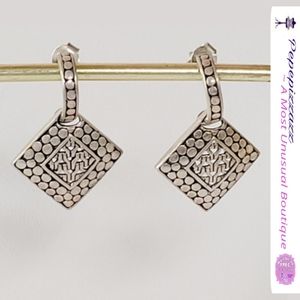 VTG STERLING SILVER EARRINGS GEOMETRIC DESIGN BUTTERFLY LOCK 5.1 G